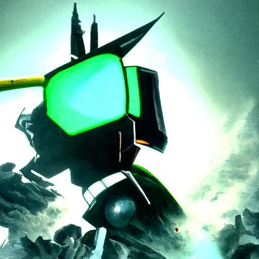 Stylized Gundam in Anime Style