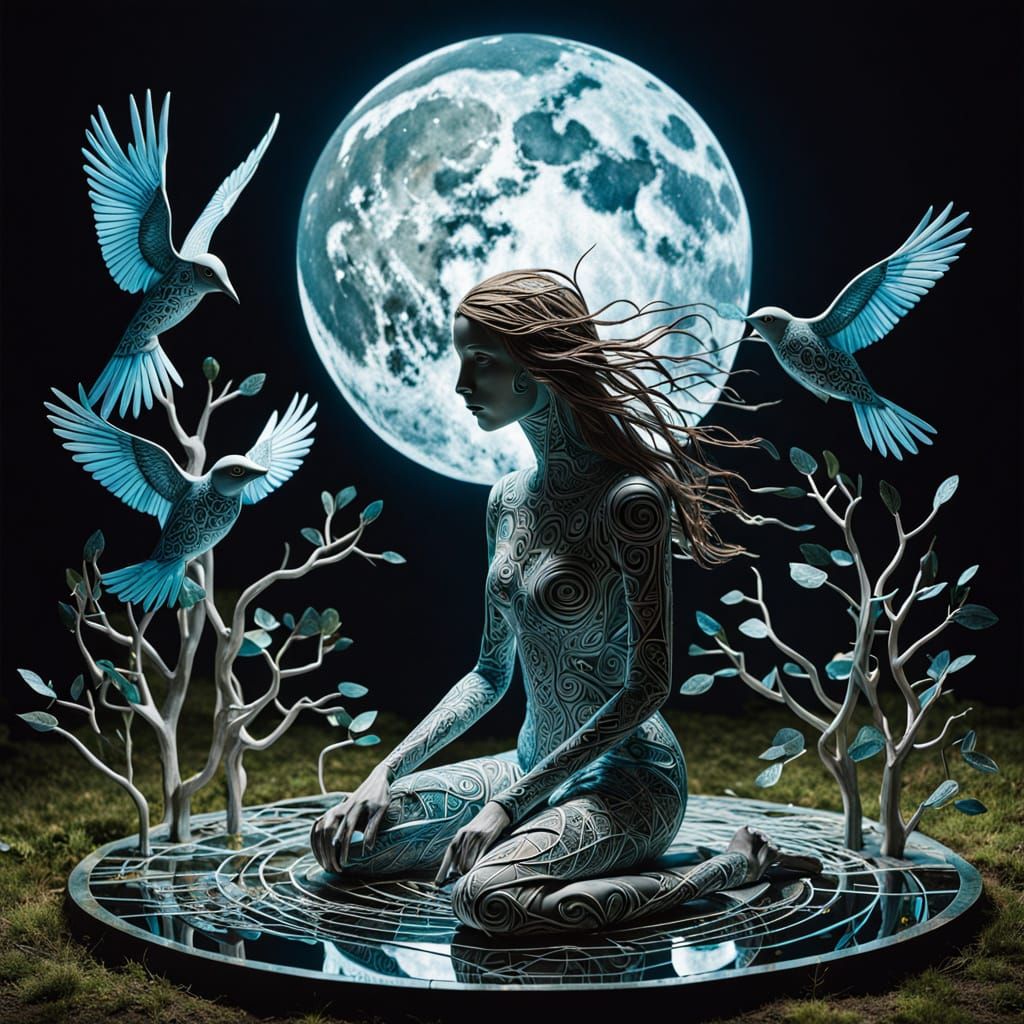 Surreal Fragmented Sculpture in Bio Art Style