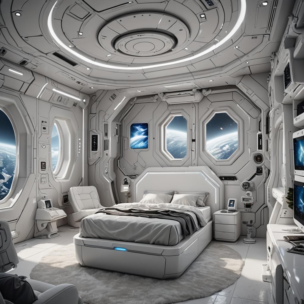 Realistic Spaceship Bedroom in Ultra High Definition