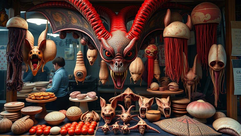 Alien Market Stall of Mutant Geisha Witches