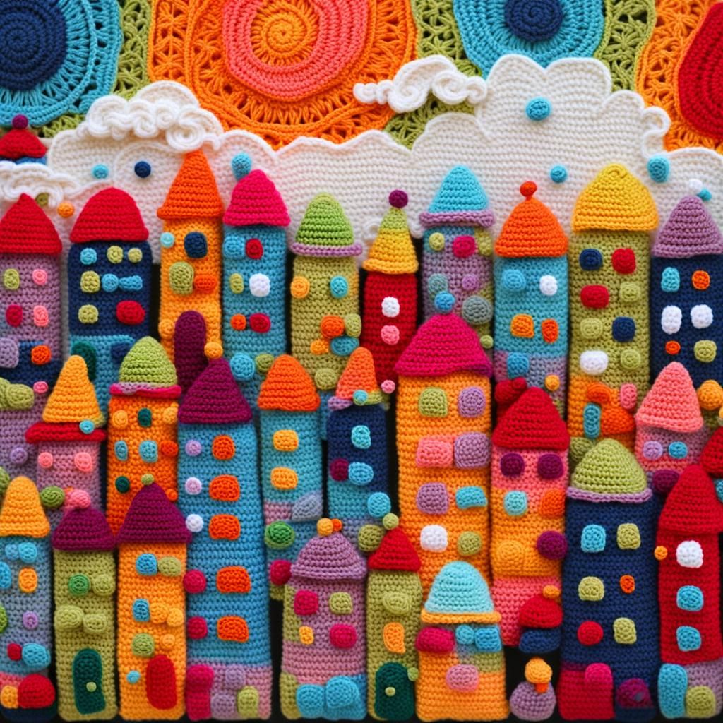 Dreamy Crochet City in Bright Colors