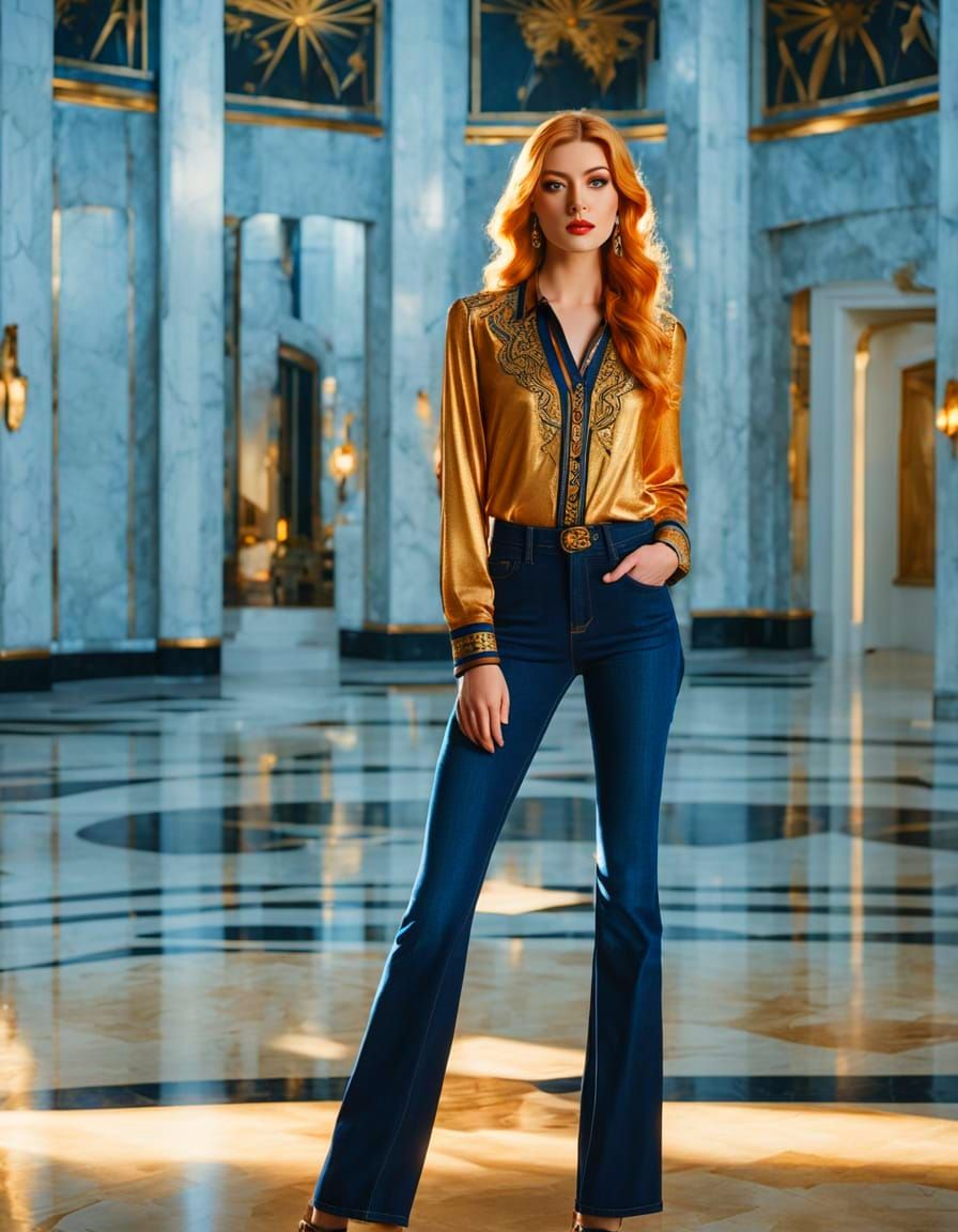 Hollywood Starlet in Art Deco Glamour