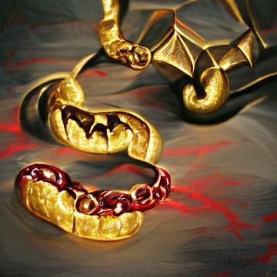 Gothic Vampire with Golden Chains Portrait