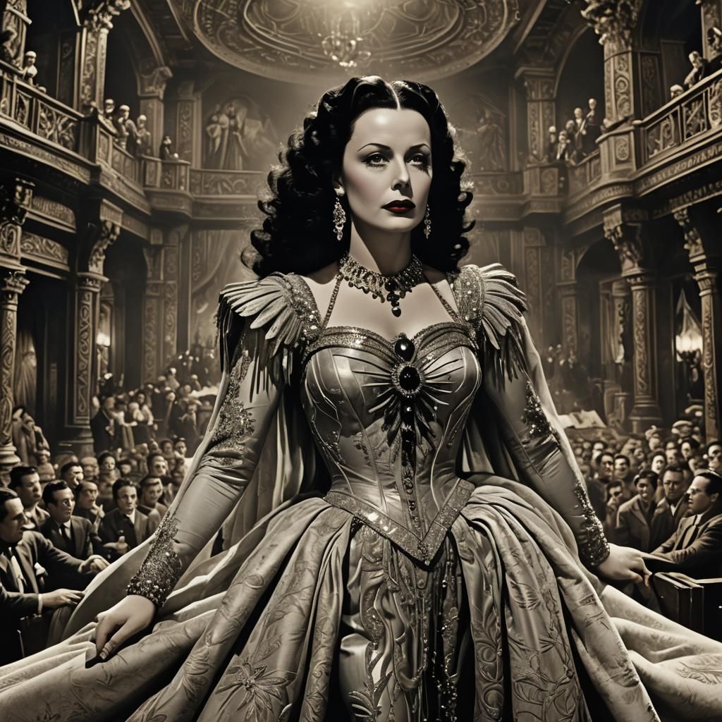 Hedy Lamarr on Stage: Epic Digital Painting
