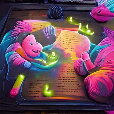 Neon Chalk Art Storybook Illustration