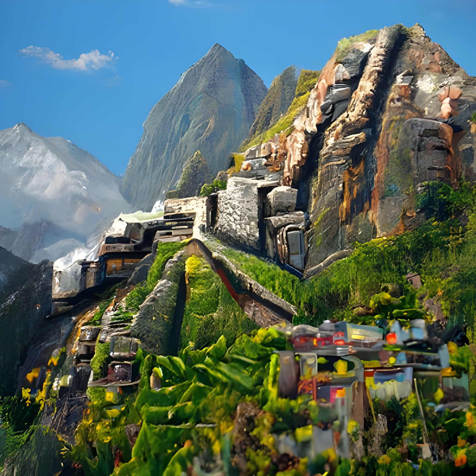 Machu Picchu: Photorealistic Oil Painting Landscape