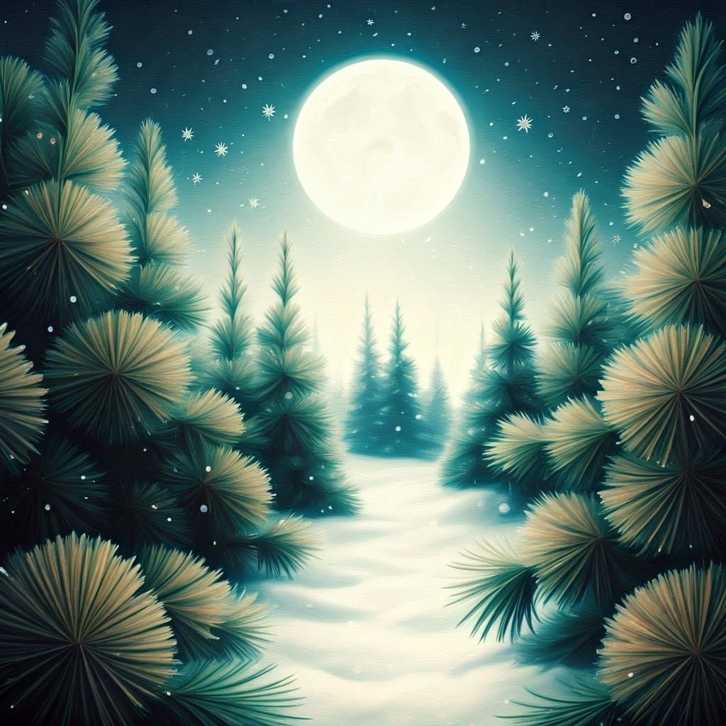 Whimsical Winter Wonderland in Dreamlike Art