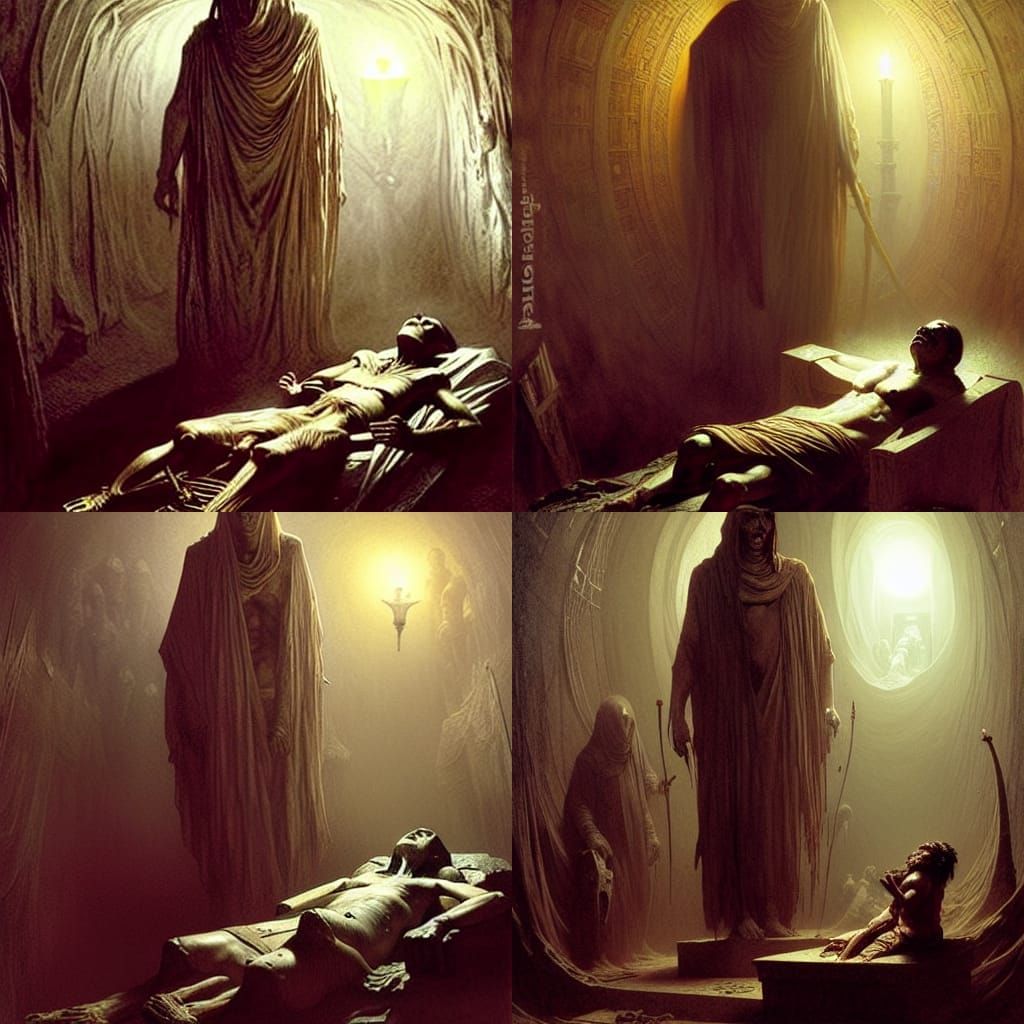 Man Traps Mummy: Gothic Horror Scene