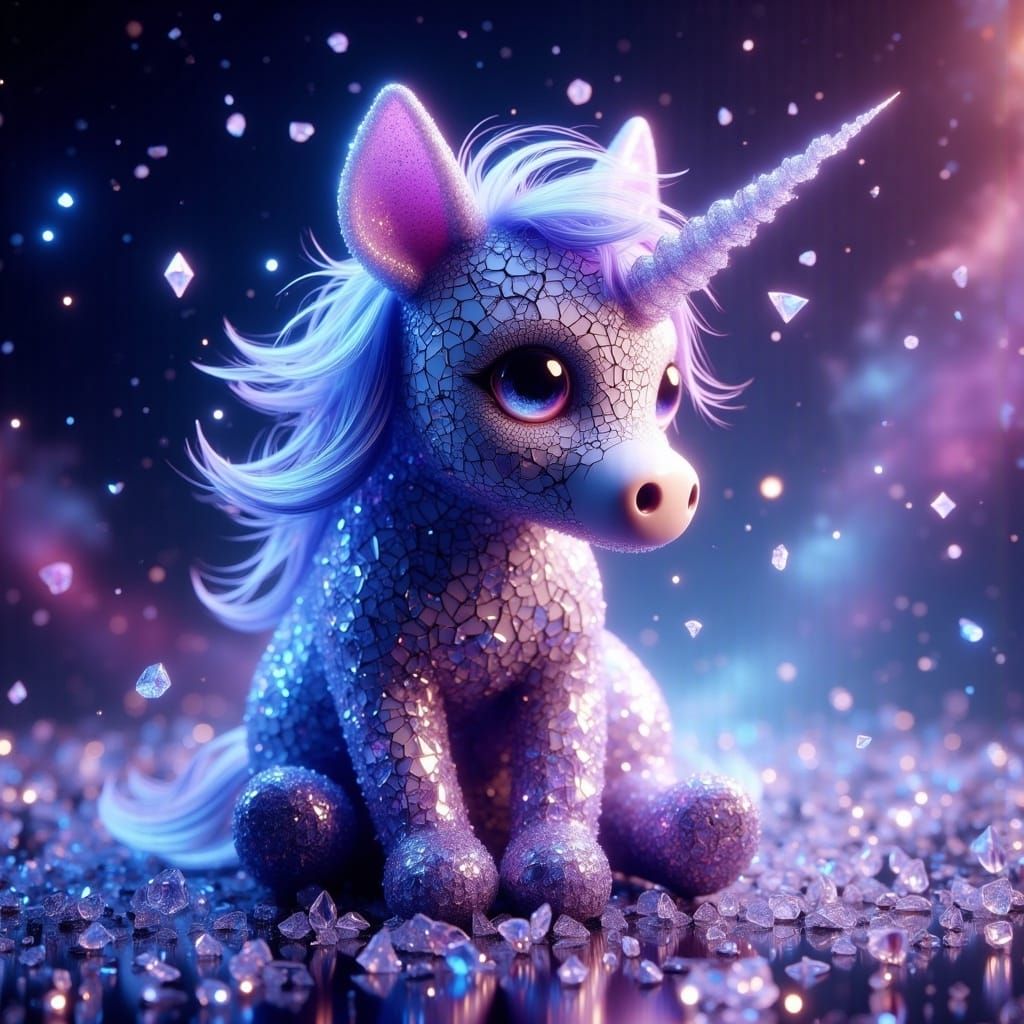 Surreal Cosmic Unicorn in Stylized High-Fantasy Art Style