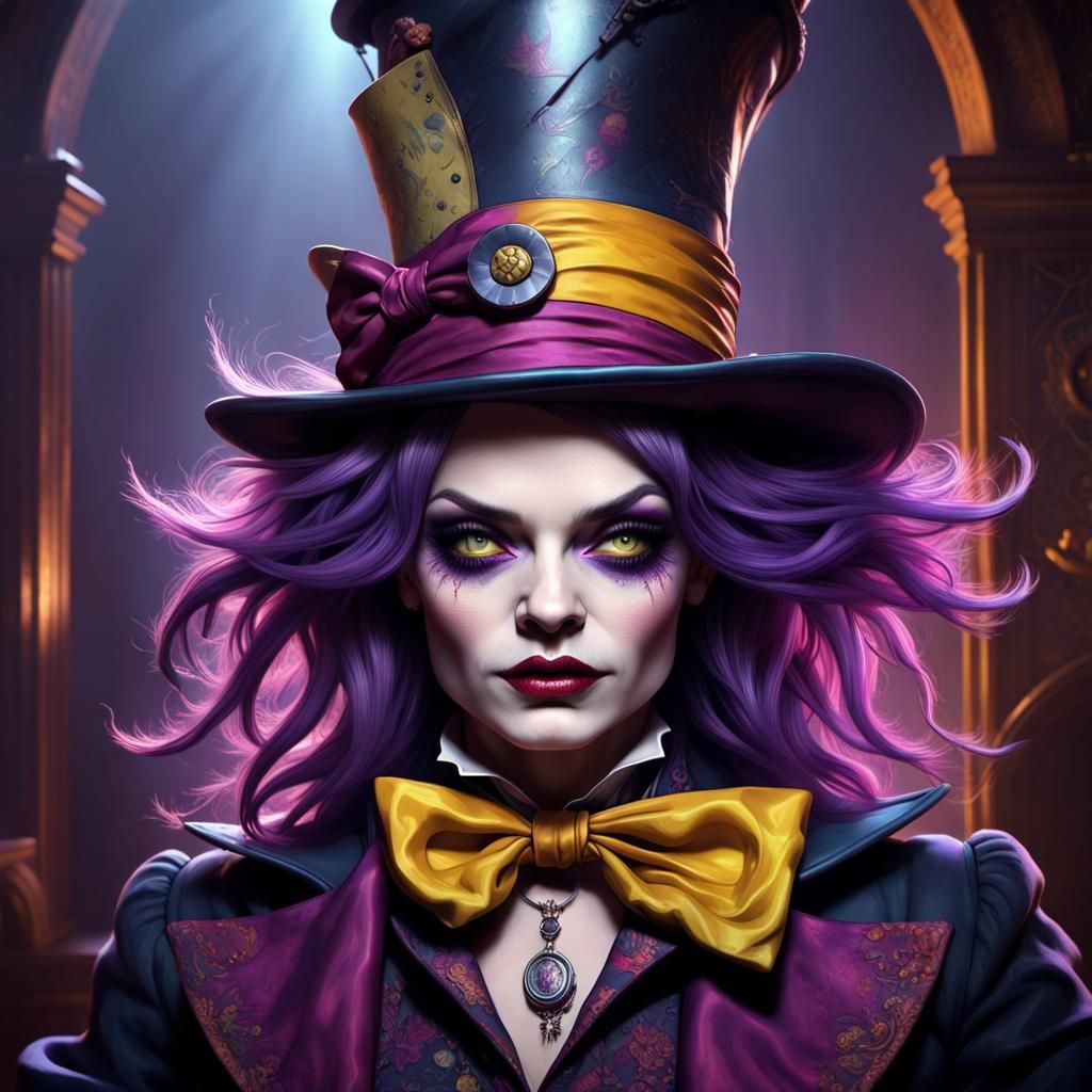 Nina Hagen as Mad Hatter: Digital Art Masterpiece