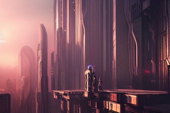 Cyberpunk Gothic Megacity Masterpiece: Detailed Matte Painti...