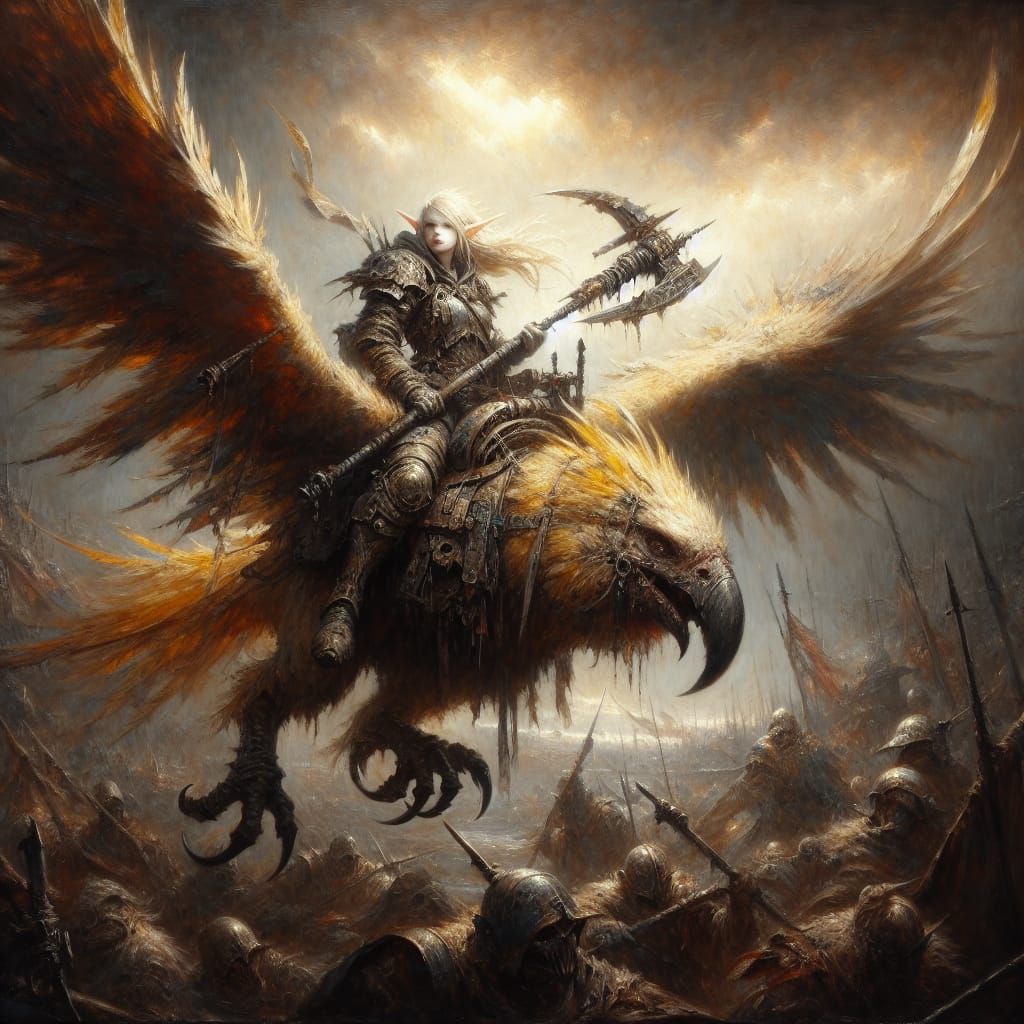 Grimy Warrior on Tenebrous Terror Bird