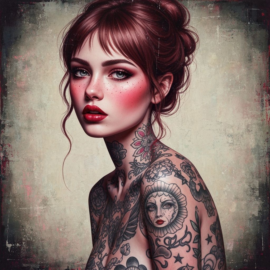 Gothic Fantasy Woman in Surreal Wonderland