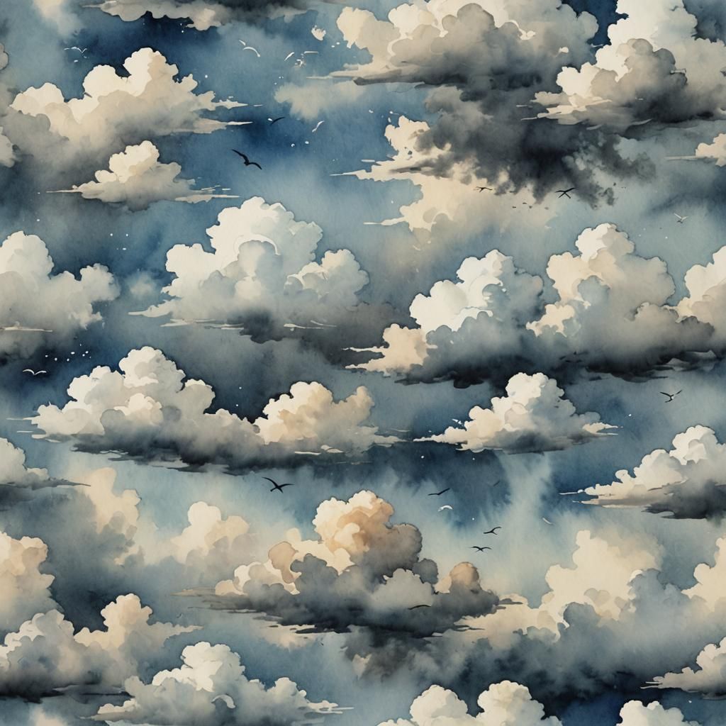 Watercolor Clouds: Modern Fantasy Concept Art