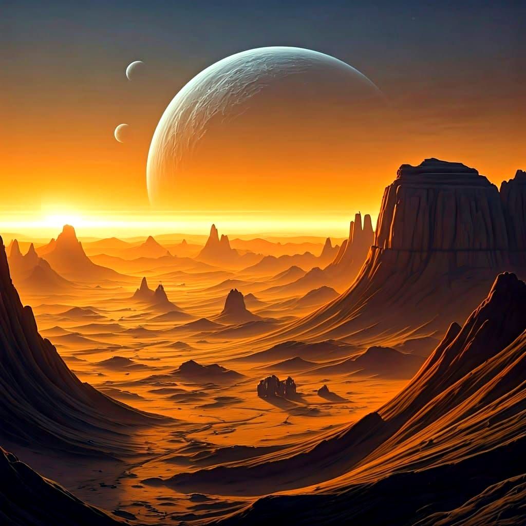 Tatooine Under Epic Dual Sunset