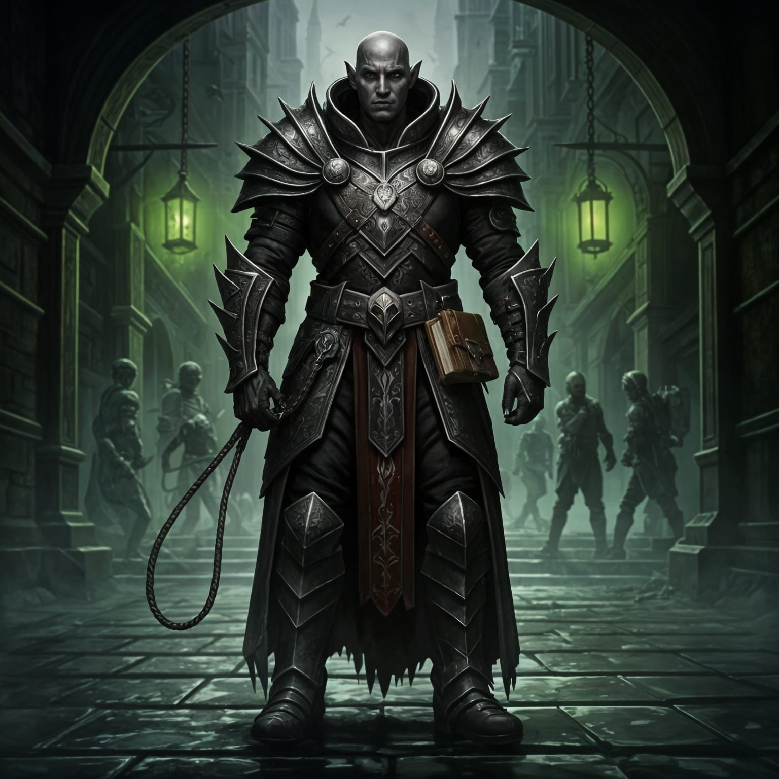 Drow Slave Hunter Captain in Dark Fantasy Style