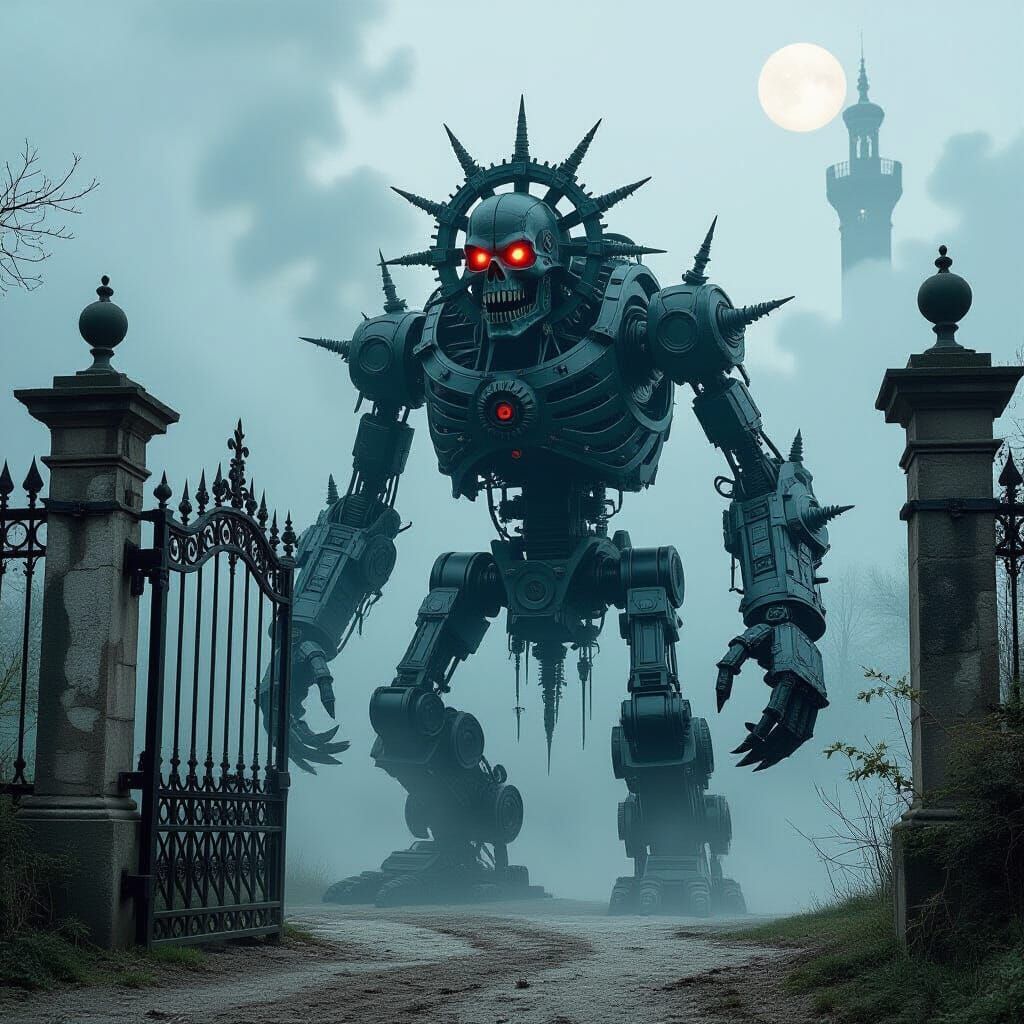 Gothic Metal Zoo with Biomechanical Creatures