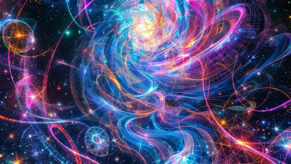 Vibrant 3D Math Art in Abstract Surrealism