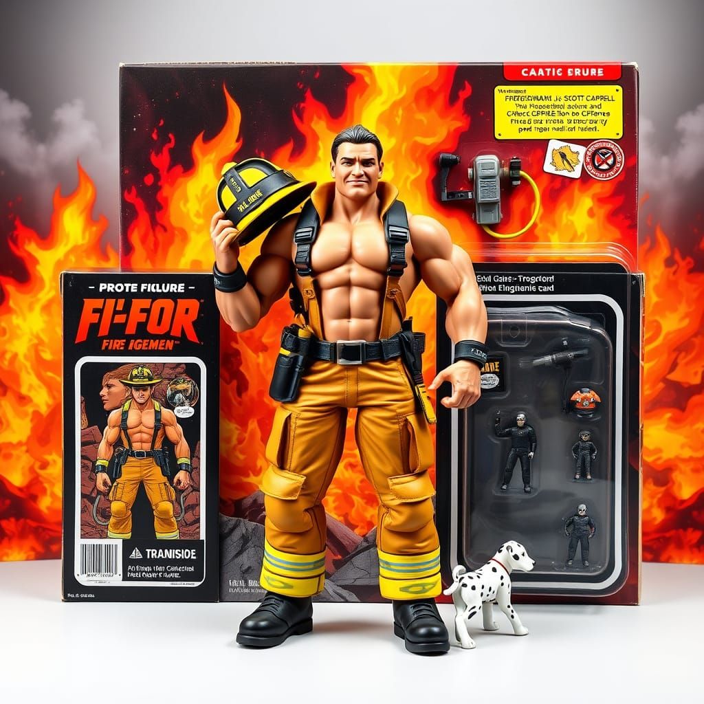 Heroic Fireman Action Figure Box Art