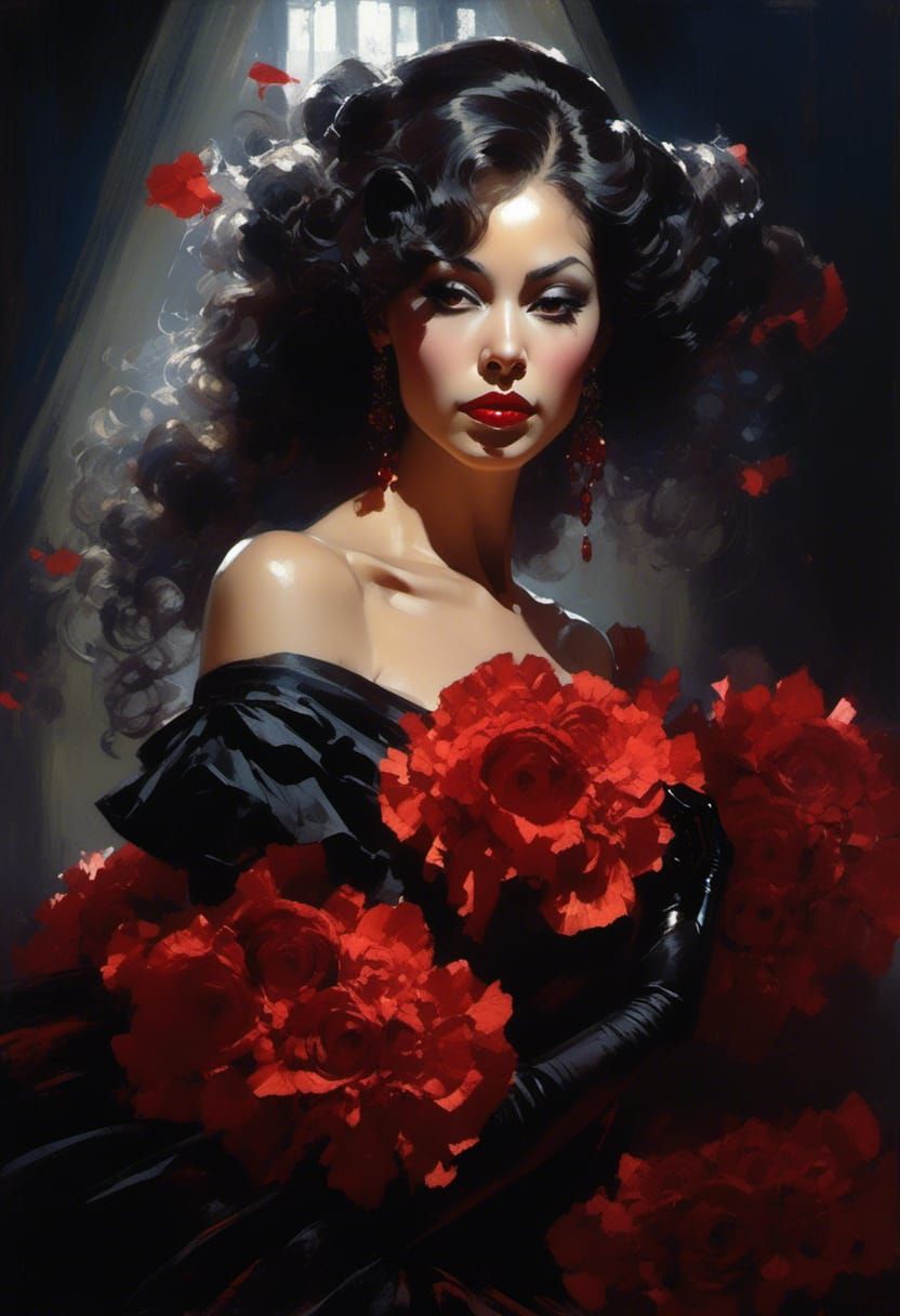 Science Fiction Vampiress in Avant-Garde Gown