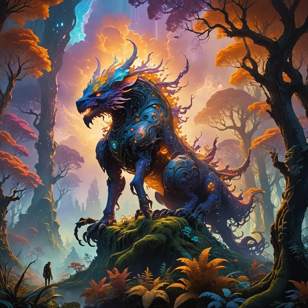 Sentinel of Mystical Forest in Roger Dean Style