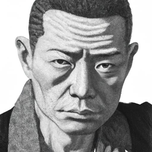 Yakuza Portrait in Manga Style