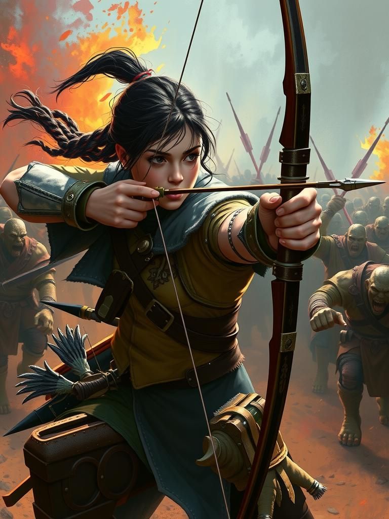 Ranger vs Orcs: Hyperrealistic Splash Art