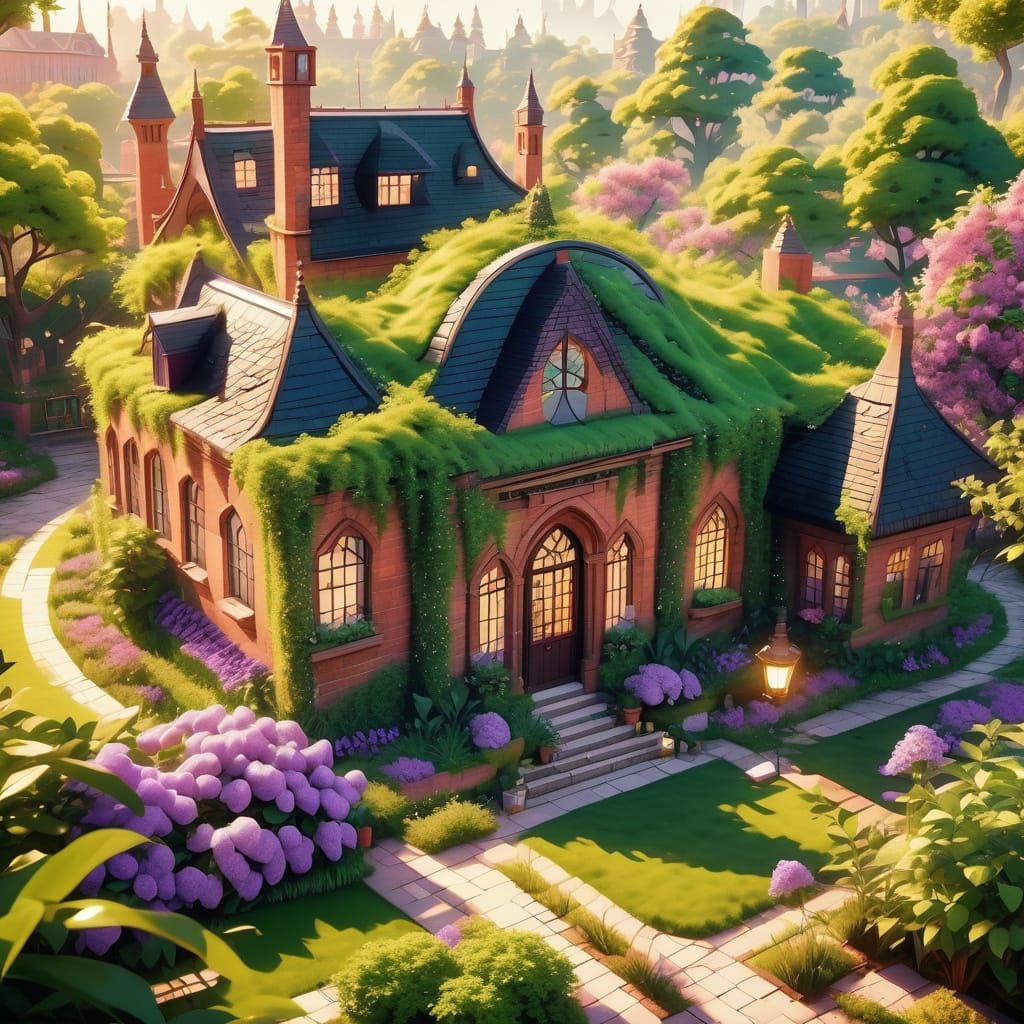 Aerial View of a School Shaped Like Letter В