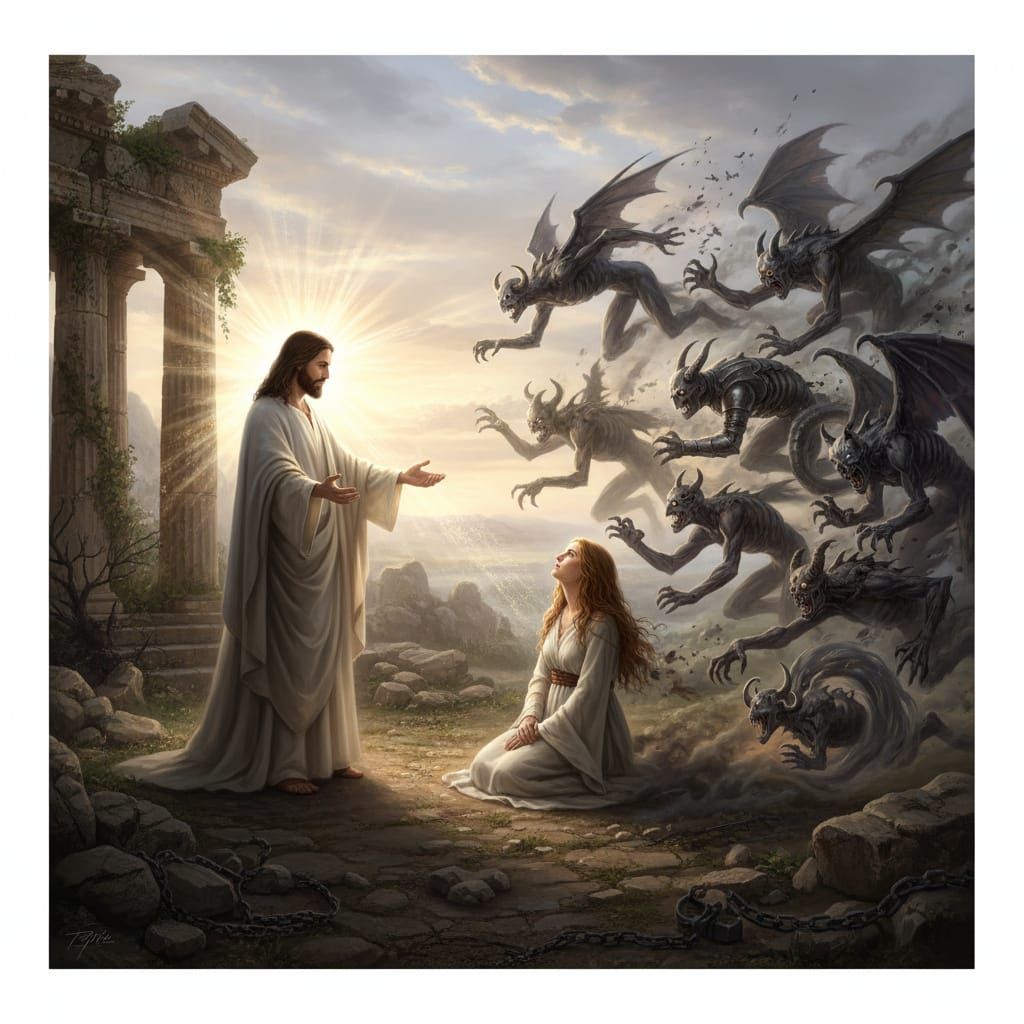 Jesus Christ Frees Mary Magdalene from Demonic Possession