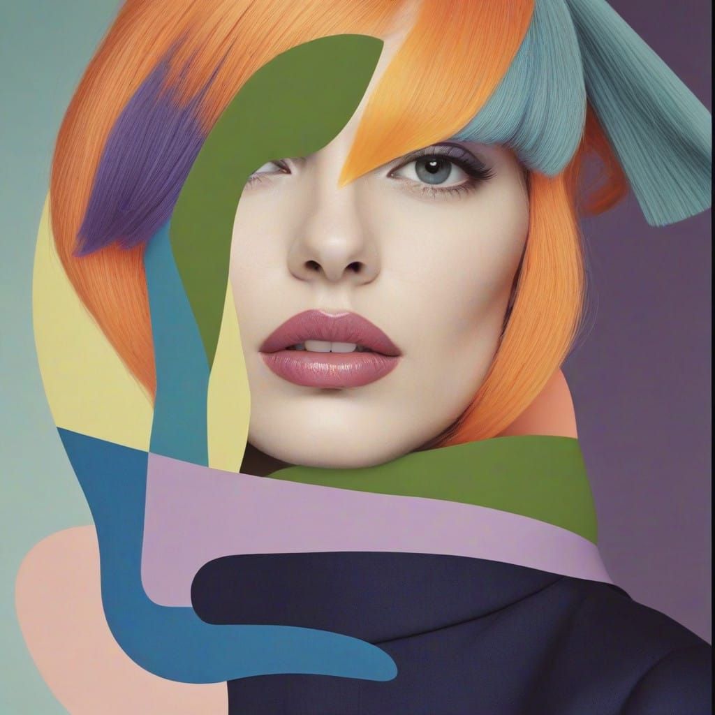 Vibrant Fashion Portrait with Abstract Background