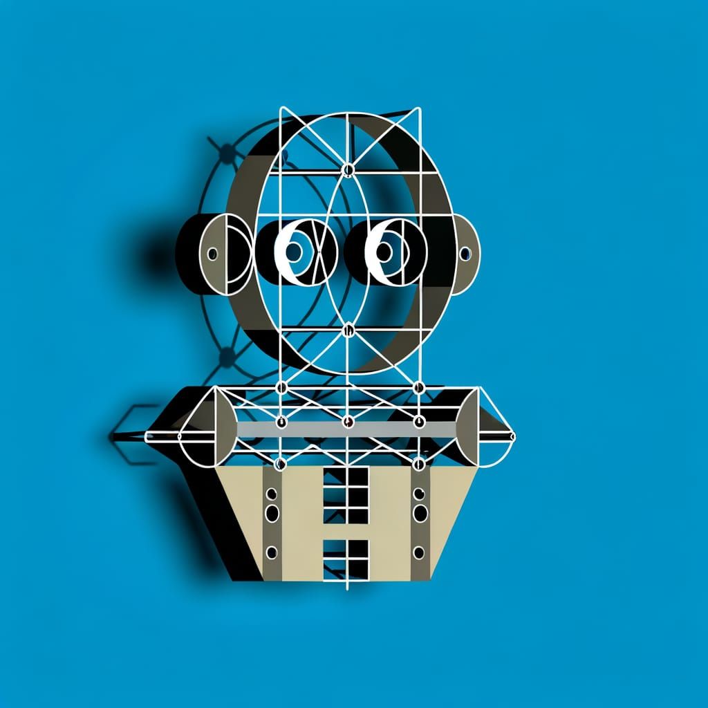 1950s Robot Portrait in 3D Paper Cutout Style