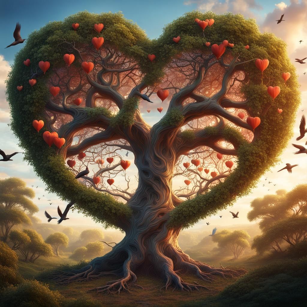 Tree of Life Heart with Planetary Branches
