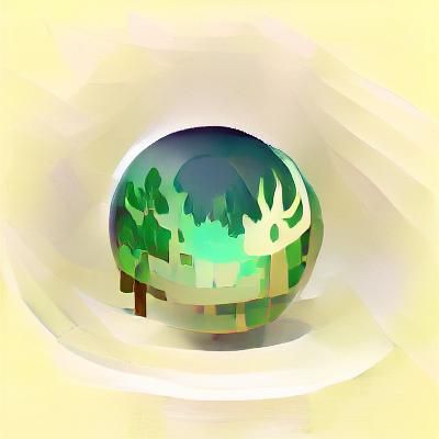 Enchanted Forest in Glass Sphere