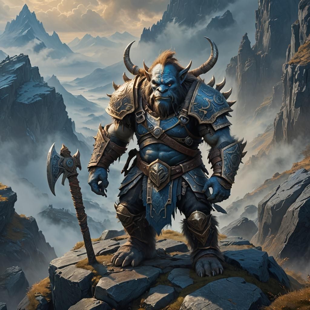 Armored Troll Warrior on Misty Cliff