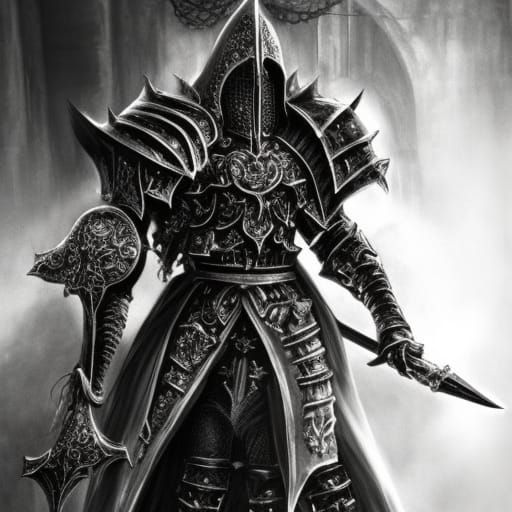 Grimdark Unholy Paladin in Black Knight Armor