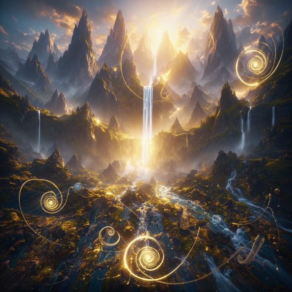 Epic Fantasy Landscape at Golden Hour