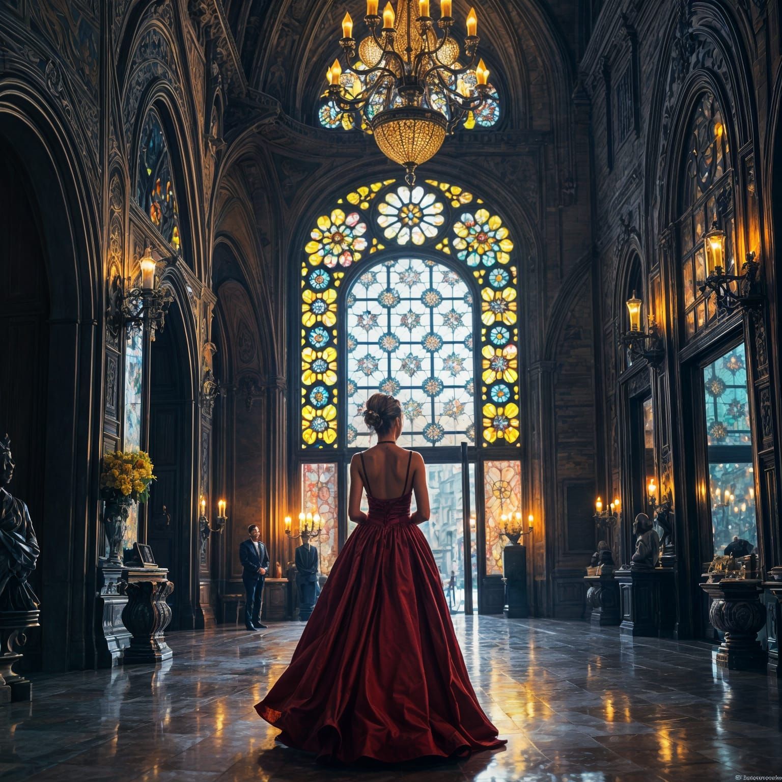 Romantic Barcelona Moment Captured in Dreamy Art