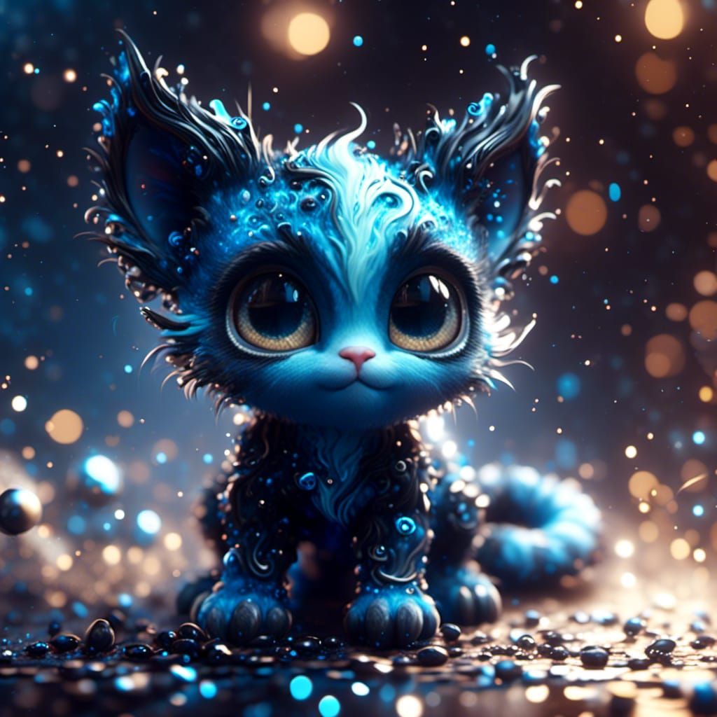 Adorable Chibi Kitten in Pixar-Style 3D Illustration