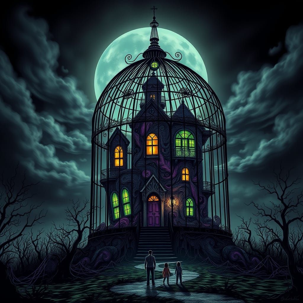 Gigantic Birdcage House of Horror on Halloween Night
