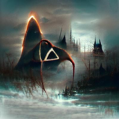 Sinister Deathly Hallows in a Fantasy Style