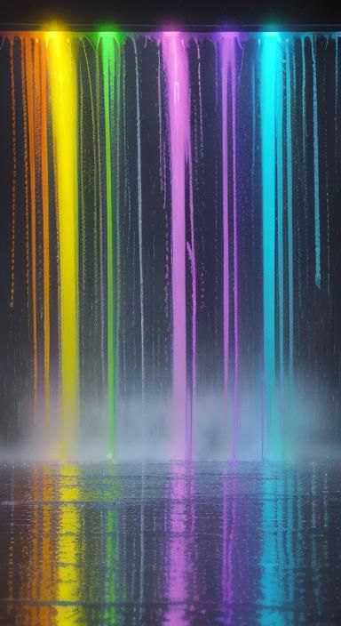 Rain of Neon Colors Painting a Vibrant Landscape