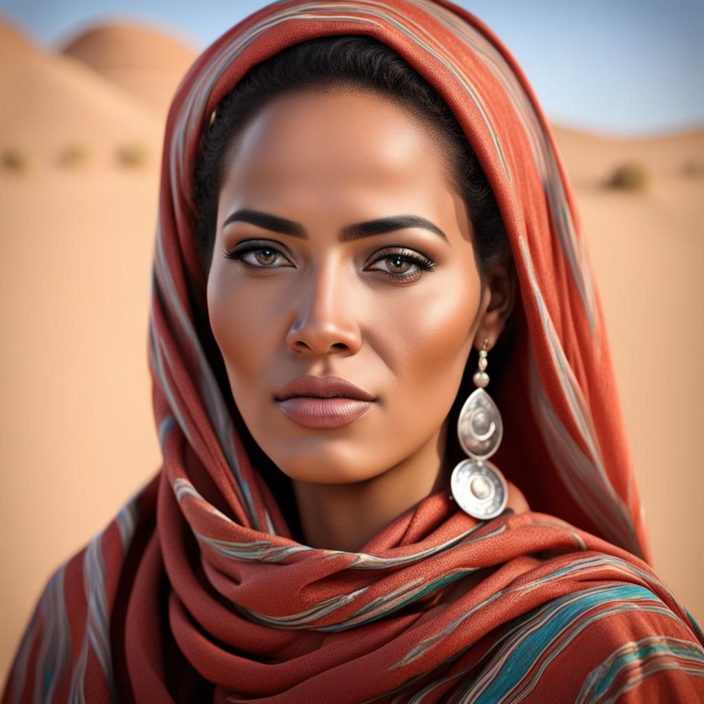 Beautiful Woman from Western Sahara Portrait