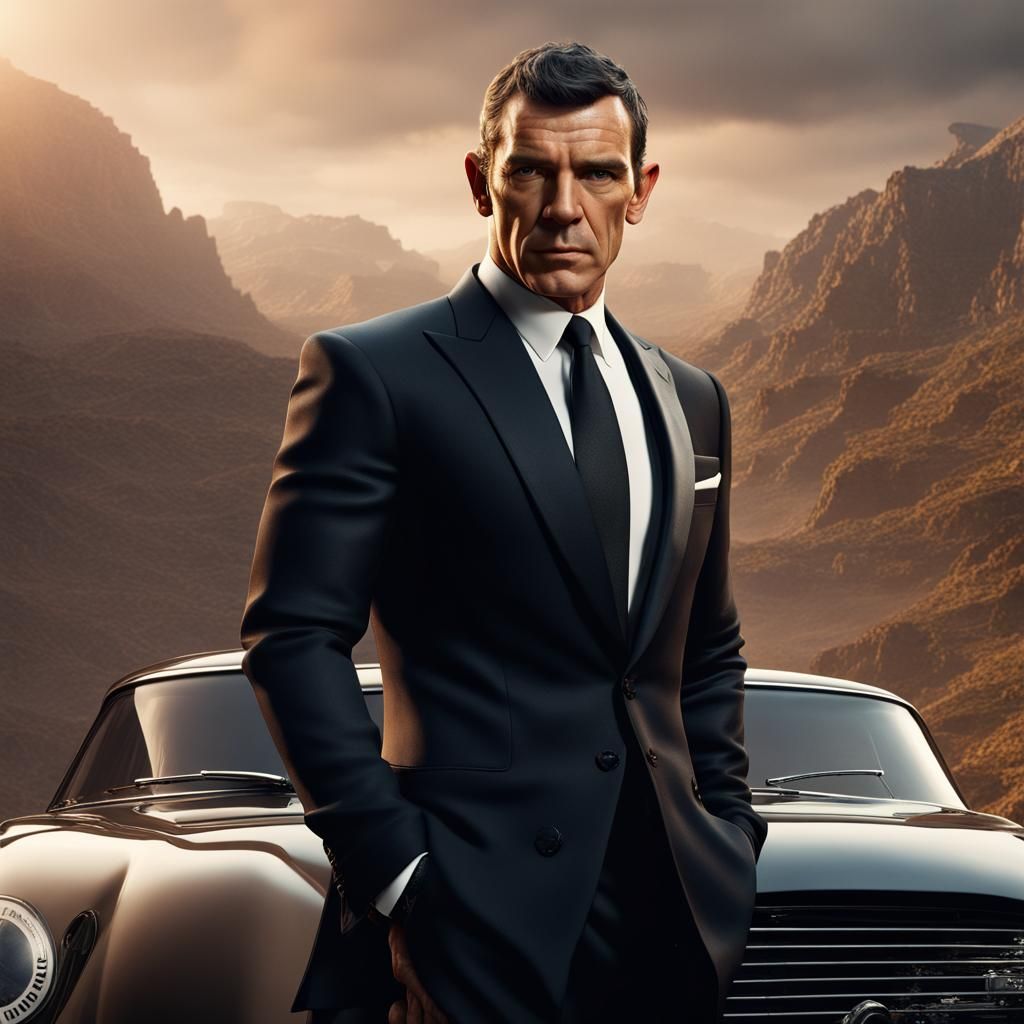 Antonio Banderas as James Bond: Detailed Digital Art