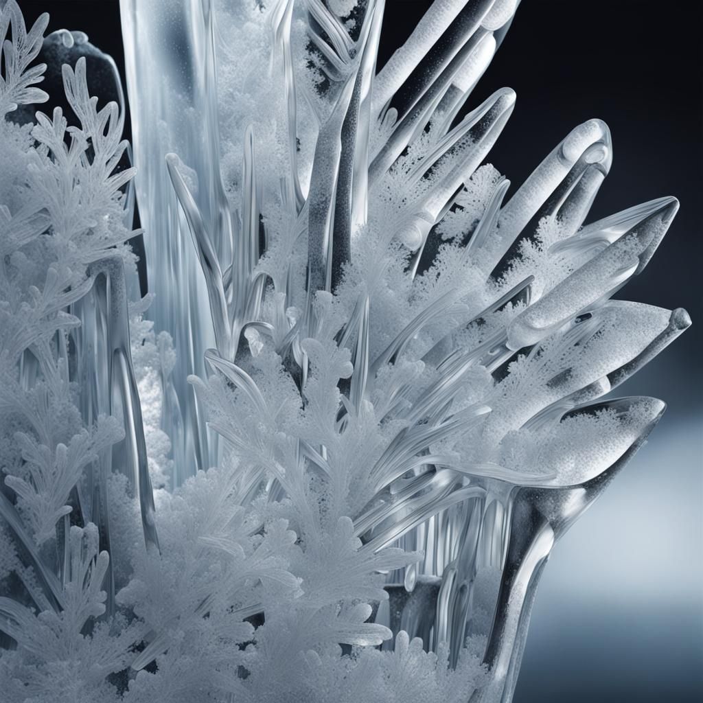 Detailed Illustrations of Delicate Ice Sculptures