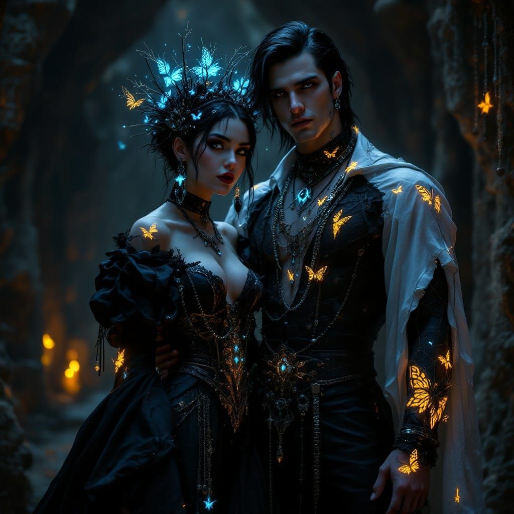 Mystical Gothic Vampires in a Wonderland-Inspired Dungeon