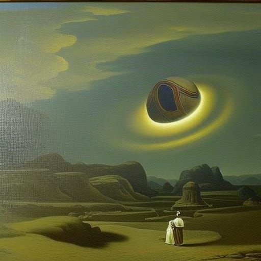 Historical future, oil on canvas, left side lighting