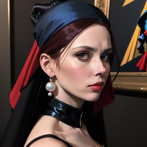 Black Widow with a pearl earring