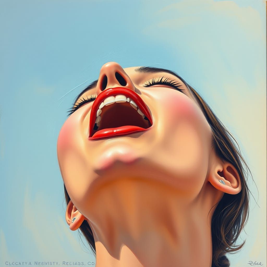 Woman in Dreamy, Expressive Gouache Style
