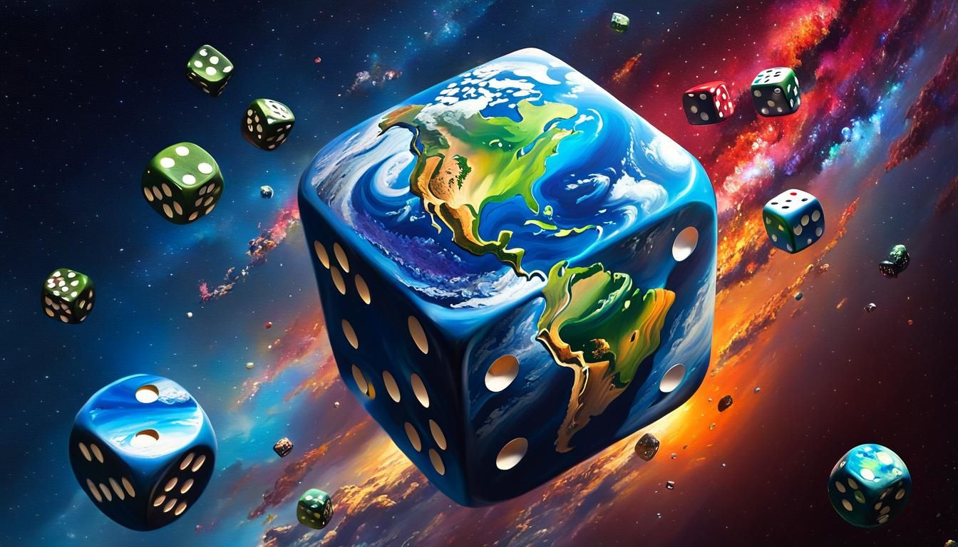 Dice Planet Earth in Candy Art Style