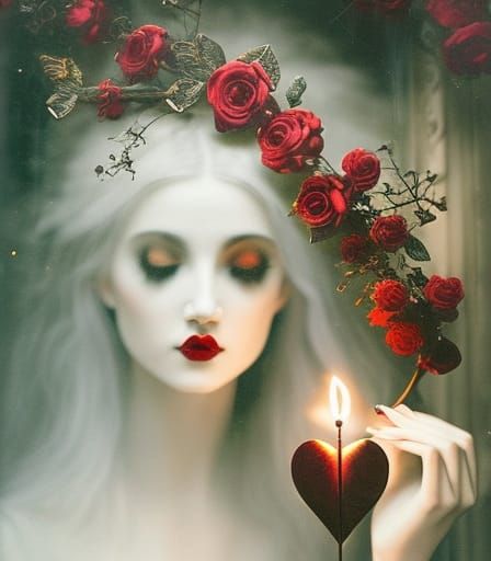 Gothic Valentine in Dark Academia Style